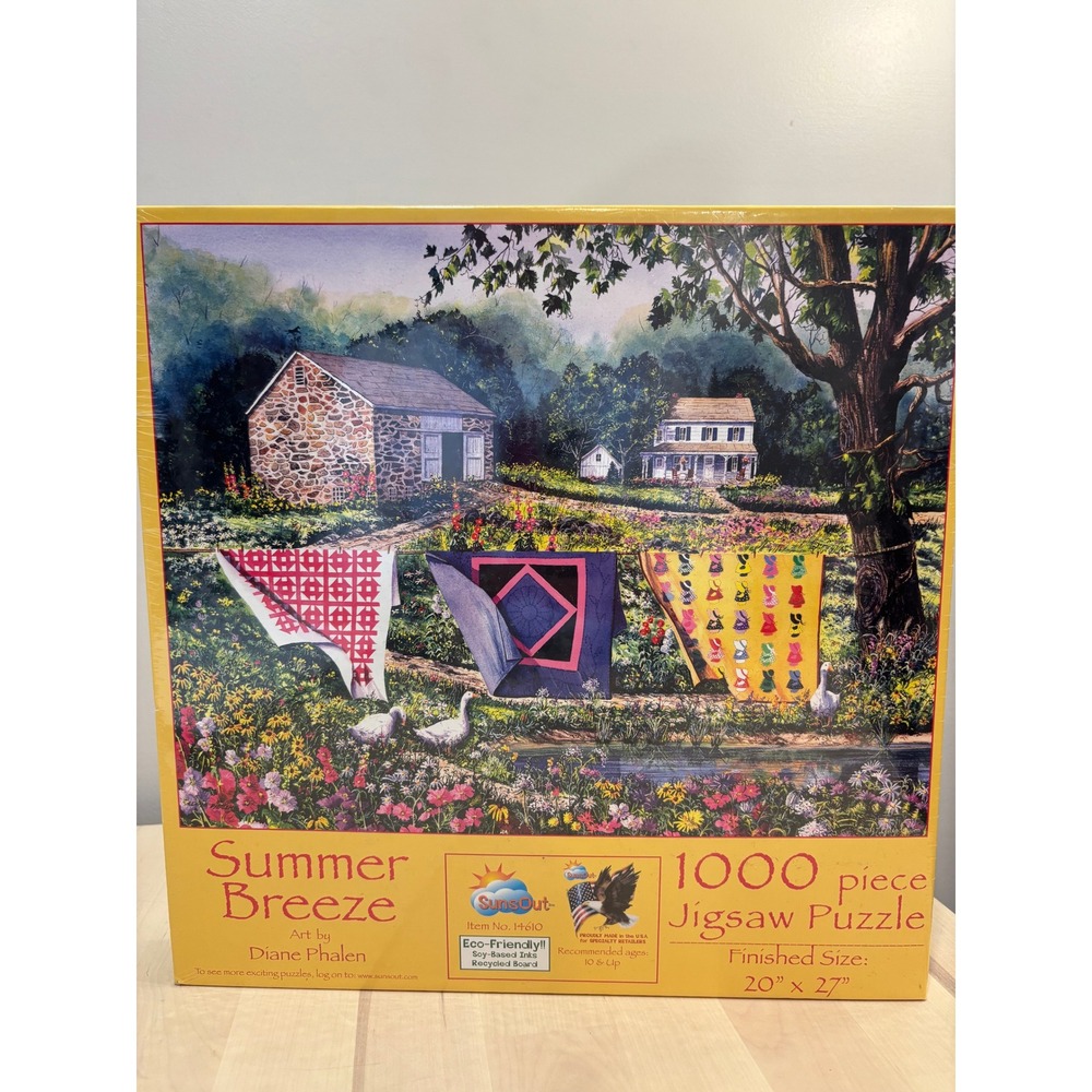 SunsOut Jigsaw Puzzle Summer Breeze 1000 pc New & Sealed 20"x27" Diane Phalen